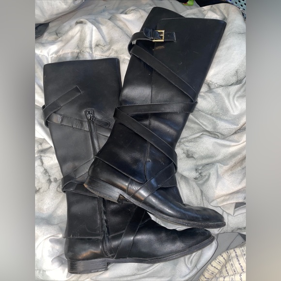 Alexander McQueen Knee Hifh Leather Riding Boots - Picture 1 of 6